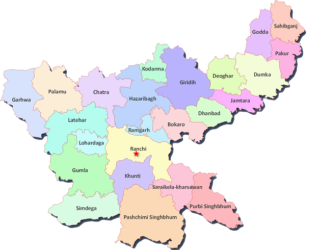 Jharkhand State Map And Districts Map Dhanviservices Dhanvi Services