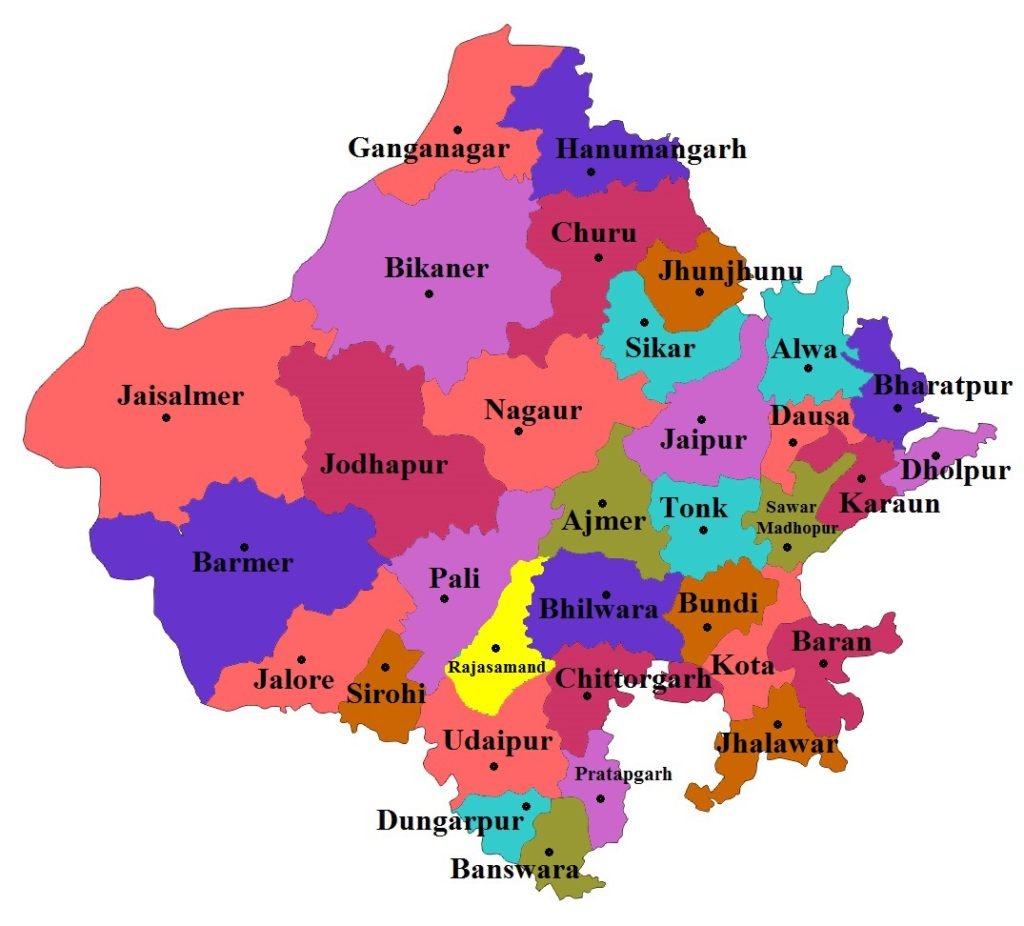 Rajasthan State Map And Districts Map Dhanviservices Dhanvi Services
