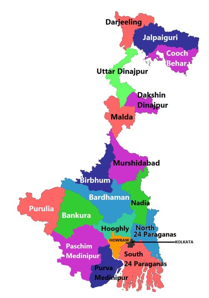 West Bengal State Map And Districts Map Dhanviservices Dhanvi Services