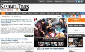 Kashmir Times News Website Dhanviservices Dhanvi Services